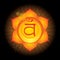 Svadhisthana. Glowing chakra icon . The concept of chakras used in Hinduism, Buddhism and Ayurveda. For design, as