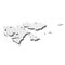 Svalbard islands - grey 3d-like silhouette map of country area with dropped shadow. Simple flat vector illustration
