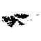 Svalbard islands - solid black silhouette map of country area. Simple flat vector illustration