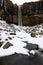 Svartifoss on a cold day in winter in Iceland