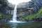 Svartifoss waterfall surrounded by basalt columns in the south of Iceland