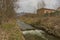 Svatava river in Kraslice town in Krusne mountains in spring day