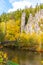 Svatos Rocks, Czech: Svatosske skaly, above Ohre River at autumn time, Czech Republic