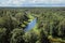 Sventoji River in Anyksciai Regional Park as seen from the watchtower in Anyksciai Treetop Walking Path, Lithuania