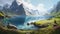 Sverige Mountains: Concept Art Painting Of Calm Waters