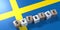 Sverige - Sweden - wooden cubes and country flag