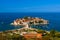 Sveti Stefan island. Adriatic sea. Montenegro.