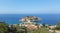 Sveti Stefan island - Adriatic sea near Montenegro coast - blue sea under clear sky