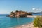 Sveti Stefan island beautiful view. Budva, Montenegro