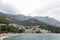 Sveti Stefan sea summer sunset with Beach Montenegro, 6 kilometers southeast of Budva. luxury resort for reach people