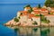 Sveti Stefan, small islet and hotel resort in Montenegro. Balkan