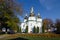Sviato-Troitskyi Monastery on a sunny autumn day