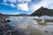 Svinafellsjokull Glacier in Iceland, with iceburg chunks in the water