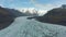 Svinafellsjokull Glacier and Mountain. Blue Sky. Iceland. Aerial View