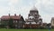 Sviyazhsk, Tatarstan, Russia, 19 july 2017, Walking tourists on the background of the Orthodox monastery of St. John the