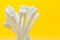 Swabs cotton buds isolated on yellow background