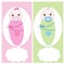 Swaddle baby with baby soother, boy, girl vector