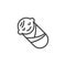 Swaddled baby infant line icon