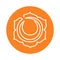 Swadhisthana icon. One line. The second sacral chakra. Vector orange line symbol. Meditation sign