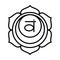 Swadhisthana icon. The second sacral chakra. Vector black line symbol. Meditation sign