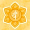 Swadhisthana icon. the second sacral chakra. Vector orange circle. Meditation sign