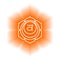 Swadhisthana icon. The second sacral chakra. Vector orange gloss and shine. Line symbol. Meditation sign