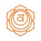 Swadhisthana icon. The second sacral chakra. Vector orange line symbol. Meditation sign