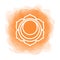 Swadhisthana icon. the second sacral chakra. Vector orange smoky circle. Line symbol. Meditation sign