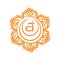 Swadhisthana sketch icon. The second sacral chakra. Vector orange line symbol. Meditation sign