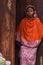 A swahili girl in traditional kanga dress