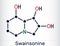 Swainsonine, tridolgosir molecule. It is indolizidine alkaloid from the plant Swainsona, with immunomodulatory activity. Skeletal