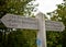 Swale Trail and Pennine Way Footpath Signpost Yorkshire Dales UK