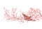 Swallow bird among cherry tree blossom vector design
