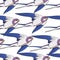 Swallow, birds. Colorful seamless pattern, background.