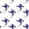 Swallow, birds. Colorful seamless pattern, background.
