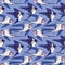 Swallow, birds. Colorful seamless pattern, background.