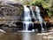 Swallow Falls State Park in the fall in the mountains of Maryland with the creek and waterfalls flowing, cascading in nature,
