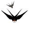 Swallow in flight vector style Flat