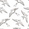 Swallow and House Martin birds vector pattern