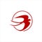 Swallow logo flying red bird animal vector