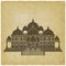 Swaminarayan Akshardham Hindu Temple on vintage background