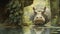 Swamp Dweller: A Junglepunk Illustration Of A Big Horned Animal