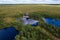 Swamp footpath aerial view