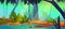 Swamp in jungle forest vector game background
