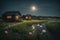 Swampside Wooden Retreat: Moonlit Escape on a Full Moon Night