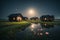 Swampside Wooden Retreat: Moonlit Escape on a Full Moon Night