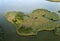 Swampy lake, aerial photography, on a summer day, background image