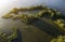 Swampy lake, island, aerial photography, on a summer day, background image