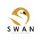 Swan animal logo design vector