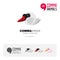 Swan bird concept icon set and modern brand identity logo template and app symbol based on comma sign